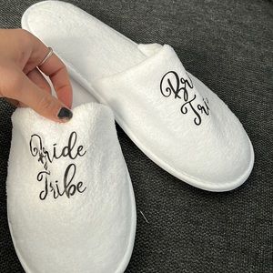 4 Sets, Bridal Party Slippers! “Bride Tribe”